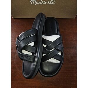 Madewell Francine Puffy Woven Leather Slides True Black Size 8.5 New in box